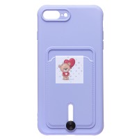Чехол-накладка для Apple 8 Plus (темно-фиолетовый) - SC304 с картхолдером