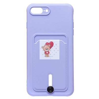 Чехол-накладка для Apple 8 Plus (темно-фиолетовый) - SC304 с картхолдером Чехол-накладка для Apple 8 Plus (темно-фиолетовый) - SC304 с картхолдером