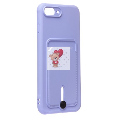 Чехол-накладка для Apple 8 Plus (темно-фиолетовый) - SC304 с картхолдером