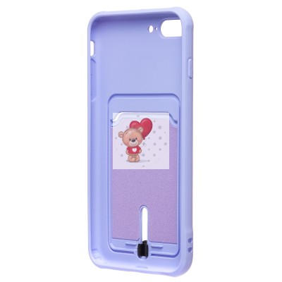 Чехол-накладка для Apple 8 Plus (темно-фиолетовый) - SC304 с картхолдером