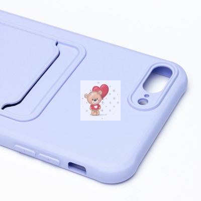 Чехол-накладка для Apple 8 Plus (темно-фиолетовый) - SC304 с картхолдером