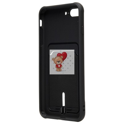 Чехол-накладка для Apple iPhone 8 Plus (черный) - SC304 с картхолдером
