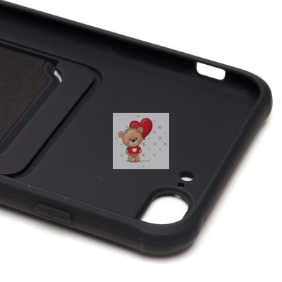 Чехол-накладка для Apple iPhone 8 Plus (черный) - SC304 с картхолдером