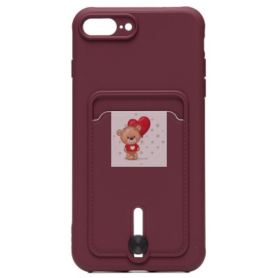 Чехол-накладка для Apple iPhone 7 Plus (бордовый) - SC304 с картхолдером Чехол-накладка для Apple iPhone 7 Plus (бордовый) - SC304 с картхолдером