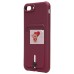 Чехол-накладка для Apple iPhone 7 Plus (бордовый) - SC304 с картхолдером