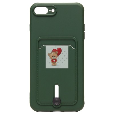 Чехол-накладка для Apple iPhone 7 Plus (темно-зеленый) - SC304 с картхолдером Чехол-накладка для Apple iPhone 7 Plus (темно-зеленый) - SC304 с картхолдером