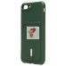 Чехол-накладка для Apple iPhone 7 Plus (темно-зеленый) - SC304 с картхолдером