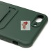 Чехол-накладка для Apple iPhone 7 Plus (темно-зеленый) - SC304 с картхолдером