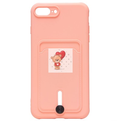 Чехол-накладка для Apple iPhone 7 Plus (светло-розовый) - SC304 с картхолдером Чехол-накладка для Apple iPhone 7 Plus (светло-розовый) - SC304 с картхолдером