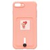 Чехол-накладка для Apple iPhone 7 Plus (светло-розовый) - SC304 с картхолдером