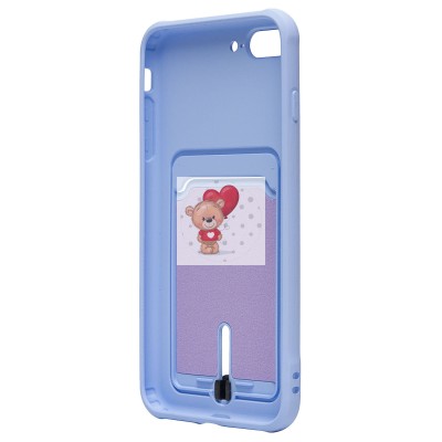 Чехол-накладка для Apple iPhone 7 Plus (светло-фиолетовый) - SC304 с картхолдером