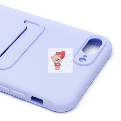 Чехол-накладка для Apple iPhone 7 Plus (светло-фиолетовый) - SC304 с картхолдером