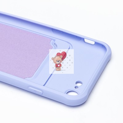 Чехол-накладка для Apple iPhone 8 (темно-фиолетовый) - SC304 с картхолдером