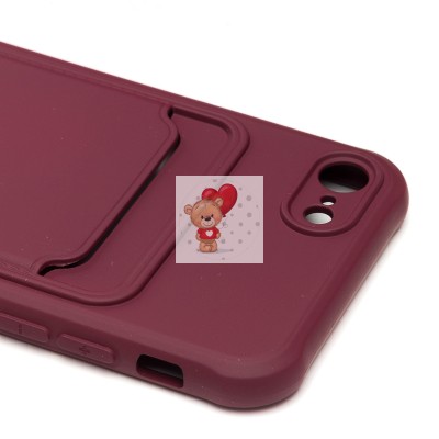 Чехол-накладка для Apple iPhone SE 2020 (бордовый) - SC304 с картхолдером Чехол-накладка для Apple iPhone SE 2020 (бордовый) - SC304 с картхолдером