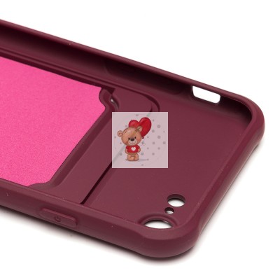 Чехол-накладка для Apple iPhone SE 2020 (бордовый) - SC304 с картхолдером Чехол-накладка для Apple iPhone SE 2020 (бордовый) - SC304 с картхолдером