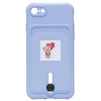 Чехол-накладка для Apple iPhone SE 2020 (светло-фиолетовый) - SC304 с картхолдером