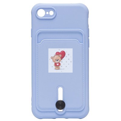 Чехол-накладка для Apple iPhone SE 2020 (светло-фиолетовый) - SC304 с картхолдером