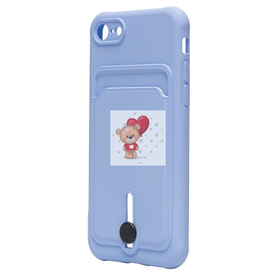 Чехол-накладка для Apple iPhone SE 2020 (светло-фиолетовый) - SC304 с картхолдером