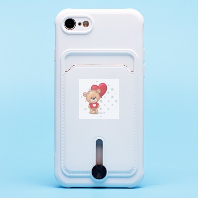 Чехол-накладка для Apple iPhone 7 (белый) - SC304 с картхолдером Чехол-накладка для Apple iPhone 7 (белый) - SC304 с картхолдером