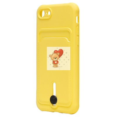 Чехол-накладка для Apple iPhone 7 (желтый) - SC304 с картхолдером