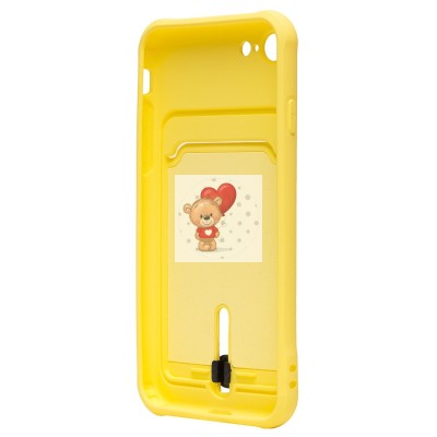 Чехол-накладка для Apple iPhone 7 (желтый) - SC304 с картхолдером