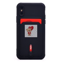 Чехол-накладка для Apple iPhone X (черный) - SC304 с картхолдером Чехол-накладка для Apple iPhone X (черный) - SC304 с картхолдером