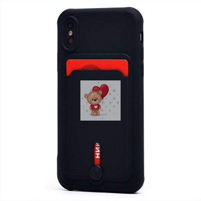 Чехол-накладка для Apple iPhone X (черный) - SC304 с картхолдером Чехол-накладка для Apple iPhone X (черный) - SC304 с картхолдером