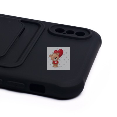 Чехол-накладка для Apple iPhone X (черный) - SC304 с картхолдером Чехол-накладка для Apple iPhone X (черный) - SC304 с картхолдером