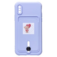 Чехол-накладка для Apple iPhone XS (светло-фиолетовый) - SC304 с картхолдером Чехол-накладка для Apple iPhone XS (светло-фиолетовый) - SC304 с картхолдером