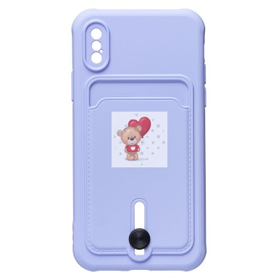 Чехол-накладка для Apple iPhone X (светло-фиолетовый) - SC304 с картхолдером Чехол-накладка для Apple iPhone X (светло-фиолетовый) - SC304 с картхолдером