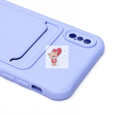 Чехол-накладка для Apple iPhone X (светло-фиолетовый) - SC304 с картхолдером