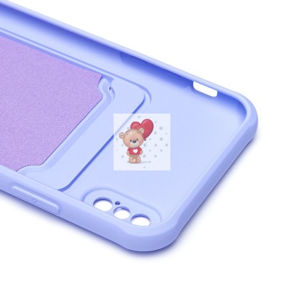 Чехол-накладка для Apple iPhone X (светло-фиолетовый) - SC304 с картхолдером