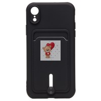 Чехол-накладка для Apple iPhone XR (черный) - SC304 с картхолдером Чехол-накладка для Apple iPhone XR (черный) - SC304 с картхолдером