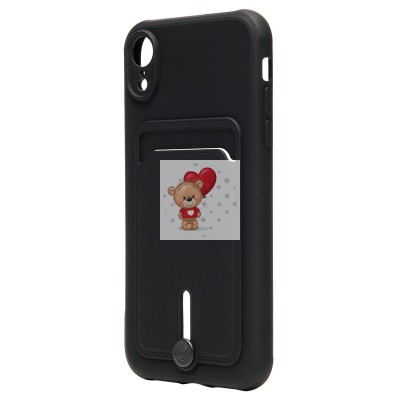 Чехол-накладка для Apple iPhone XR (черный) - SC304 с картхолдером Чехол-накладка для Apple iPhone XR (черный) - SC304 с картхолдером