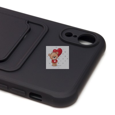 Чехол-накладка для Apple iPhone XR (черный) - SC304 с картхолдером Чехол-накладка для Apple iPhone XR (черный) - SC304 с картхолдером
