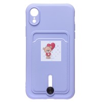 Чехол-накладка для Apple iPhone XR (темно-фиолетовый) - SC304 с картхолдером Чехол-накладка для Apple iPhone XR (темно-фиолетовый) - SC304 с картхолдером