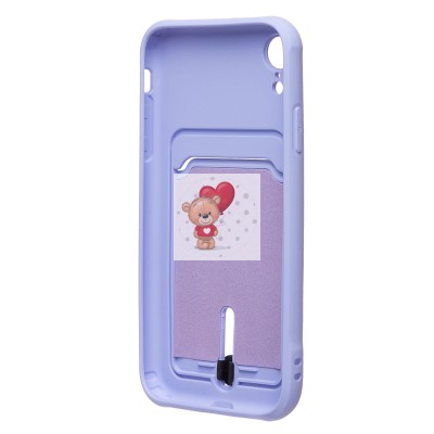 Чехол-накладка для Apple iPhone XR (темно-фиолетовый) - SC304 с картхолдером Чехол-накладка для Apple iPhone XR (темно-фиолетовый) - SC304 с картхолдером