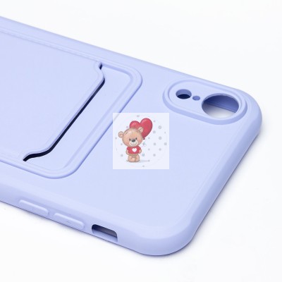 Чехол-накладка для Apple iPhone XR (темно-фиолетовый) - SC304 с картхолдером Чехол-накладка для Apple iPhone XR (темно-фиолетовый) - SC304 с картхолдером