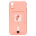 Чехол-накладка для Apple iPhone XR (светло-розовый) - SC304 с картхолдером