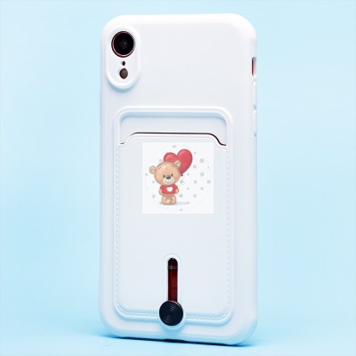 Чехол-накладка для Apple iPhone XR (белый) - SC304 с картхолдером