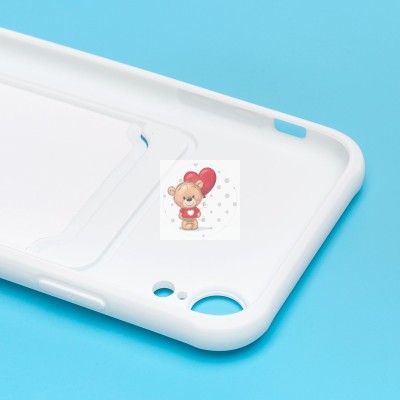 Чехол-накладка для Apple iPhone XR (белый) - SC304 с картхолдером