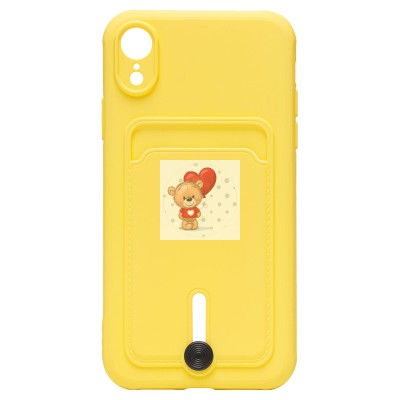 Чехол-накладка для Apple iPhone XR (желтый) - SC304 с картхолдером Чехол-накладка для Apple iPhone XR (желтый) - SC304 с картхолдером