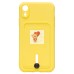 Чехол-накладка для Apple iPhone XR (желтый) - SC304 с картхолдером