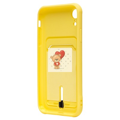 Чехол-накладка для Apple iPhone XR (желтый) - SC304 с картхолдером