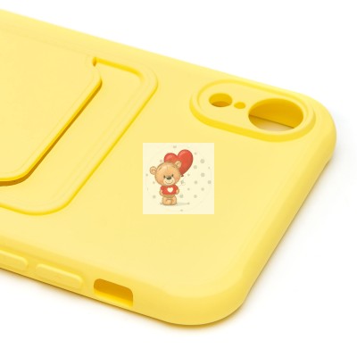 Чехол-накладка для Apple iPhone XR (желтый) - SC304 с картхолдером