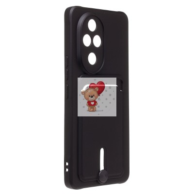 Чехол-накладка для Honor 200 Pro (черный) - SC304 с картхолдером