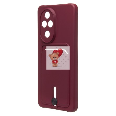 Чехол-накладка для Honor 200 Pro (бордовый) - SC304 с картхолдером Чехол-накладка для Honor 200 Pro (бордовый) - SC304 с картхолдером