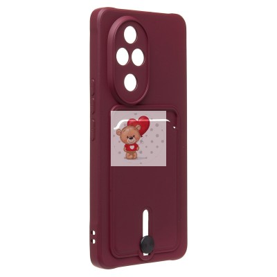 Чехол-накладка для Honor 200 Pro (бордовый) - SC304 с картхолдером Чехол-накладка для Honor 200 Pro (бордовый) - SC304 с картхолдером