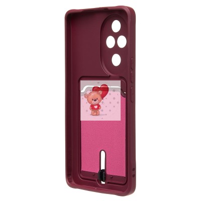Чехол-накладка для Honor 200 Pro (бордовый) - SC304 с картхолдером Чехол-накладка для Honor 200 Pro (бордовый) - SC304 с картхолдером
