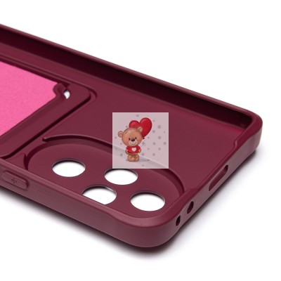 Чехол-накладка для Honor 200 Pro (бордовый) - SC304 с картхолдером Чехол-накладка для Honor 200 Pro (бордовый) - SC304 с картхолдером